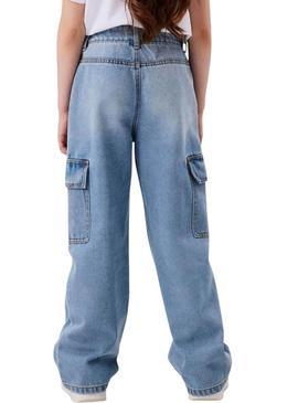 Calça jeans Name It Rose cargo para menina.