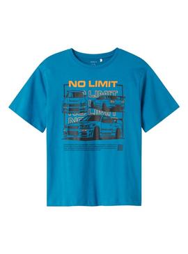Camiseta Name It Bennibo azul para menino.