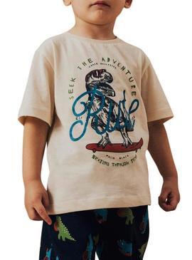 Camiseta Name It Bennibo bege para menino