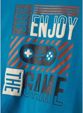 Camisa Name It Gamer azul para menino.