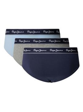 Caixa de cuecas Pepe Jeans Solid azul para homem