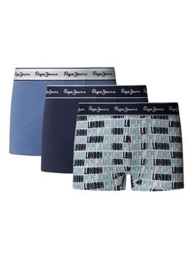 Pack cuecas Pepe Jeans AO Logo azul para homem