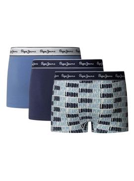 Pack cuecas Pepe Jeans AO Logo azul para homem