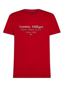 Camiseta Tommy Hilfiger Stack vermelha para homem