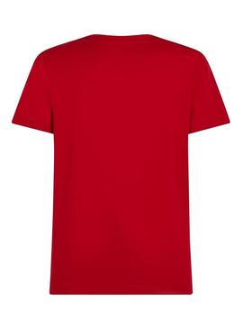 Camiseta Tommy Hilfiger Stack vermelha para homem