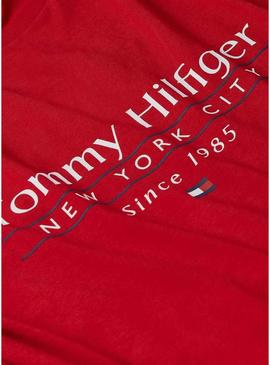 Camiseta Tommy Hilfiger Stack vermelha para homem