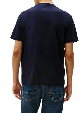Camiseta Tommy Hilfiger Stack azul marinho para homem