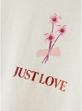 Camiseta Name It Betria bege para menina