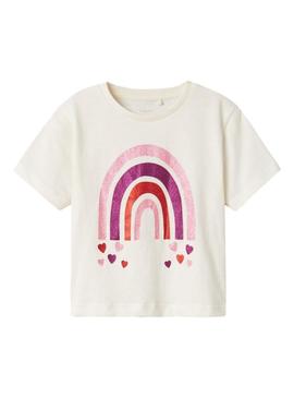 Camisa Name It Betria branca para menina.