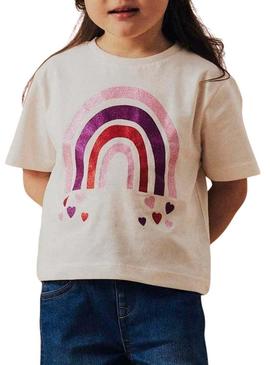 Camisa Name It Betria branca para menina.