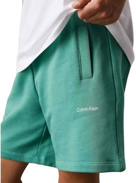 Bermuda Calvin Klein New Inst Logo verde crianças