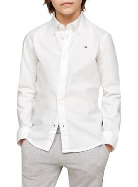 Camisa Tommy Hilfiger Strech Oxford branca.