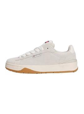 Sapatilhas Tommy Jeans Skate cinza para mulher.