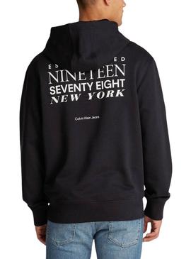 Moletom Calvin Klein Type preto para homem.