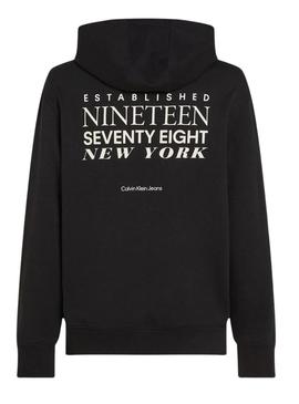 Moletom Calvin Klein Type preto para homem.