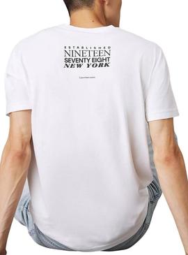 Camisa Calvin Klein Type branco para homem.
