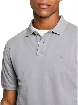Camisa Polo Pepe Jeans New Oliver cinza para homem