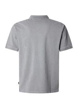 Camisa Polo Pepe Jeans New Oliver cinza para homem