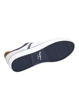 Sapatilhas Pepe Jeans Kenton brancas para homem.
