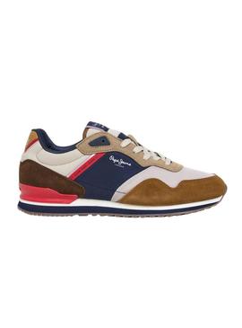 Tênis Pepe Jeans London Life marrom para homens.