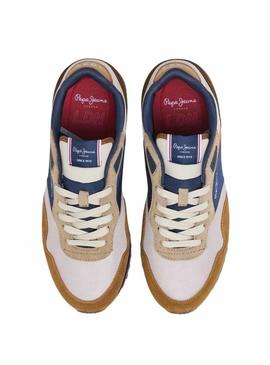 Tênis Pepe Jeans London Life marrom para homens.