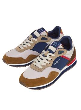 Tênis Pepe Jeans London Life marrom para homens.