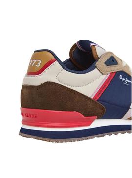 Tênis Pepe Jeans London Life marrom para homens.