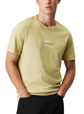 Camiseta Calvin Klein Monologo verde para homem.