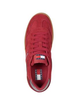 Sapatilhas Tommy Jeans Greemwich Platform vermelhas para mulher.