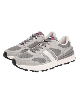 Tênis Tommy Jeans Technical cinza para homem.