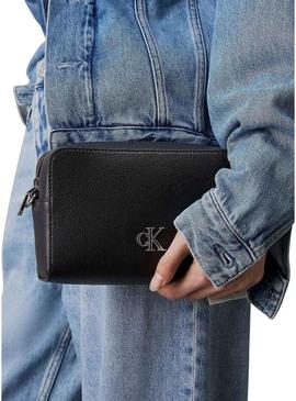 Bolsa tiracolo Calvin Klein Jeans Camera preta para mulher