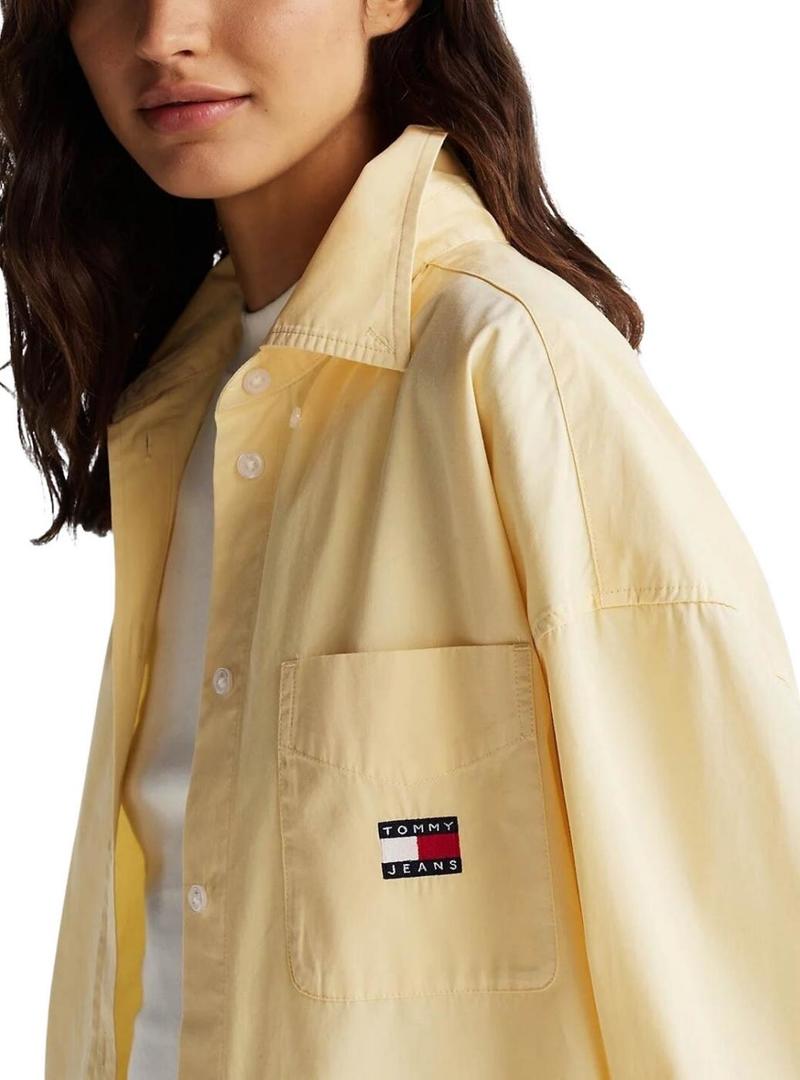 Blusa Tommy Jeans Badge amarela para mulher
