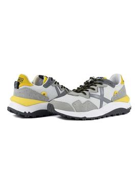 Sapatilhas Munich Shibuya 23 cinza e amarelo para homem.