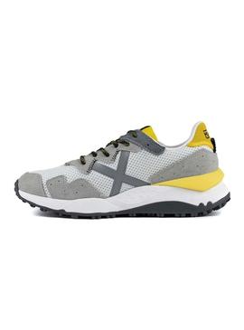 Sapatilhas Munich Shibuya 23 cinza e amarelo para homem.