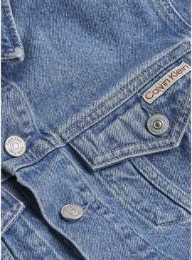Jaqueta jeans Calvin Klein Jeans Cropped dos anos 90 para mulher.