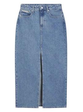Saia Calvin Klein Jeans Maxi denim para mulher.
