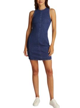 Vestido Calvin Klein Jeans Mini Column denim para mulher.