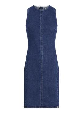 Vestido Calvin Klein Jeans Mini Column denim para mulher.