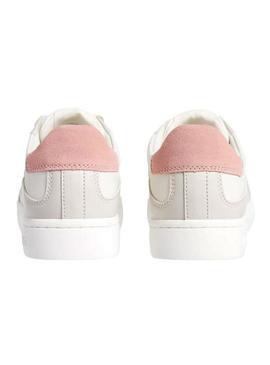 Sapatilhas Calvin Klein Jeans Classic Cupsole brancas para mulher.