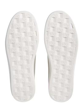 Sapatilhas Calvin Klein Jeans Classic Cupsole brancas para mulher.