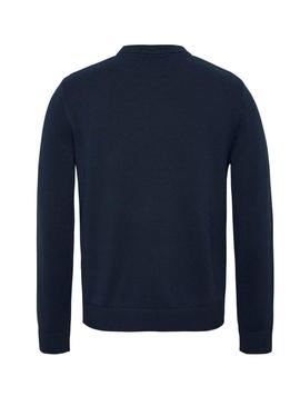 Camisola Tommy Jeans Linear marinha para homem.