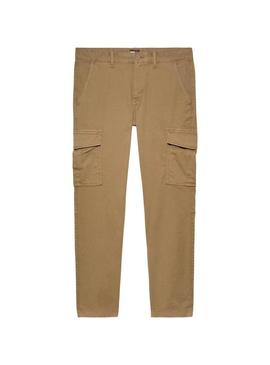 Calça Tommy Jeans Austin camel para homem.