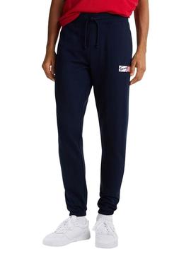 Calça Tommy Jeans Entry marinho para homem.