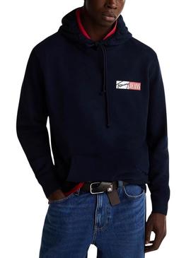 Moletom Tommy Jeans Graphic marinho para homem.