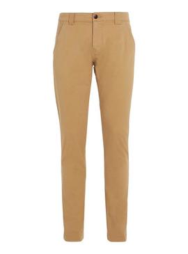 Calça Tommy Jeans Scanto cáqui para homem.