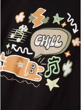 Camiseta Name It Beinir preta para menino.
