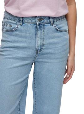 Calça de ganga Vila Viemma em denim claro para mulher.