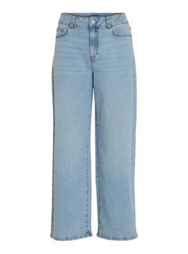 Calça de ganga Vila Viemma em denim claro para mulher.