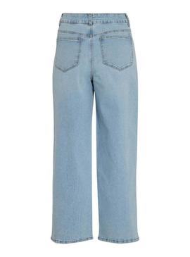 Calça de ganga Vila Viemma em denim claro para mulher.