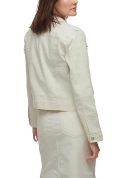 Jaqueta jeans Vila Vinus branco para mulher.